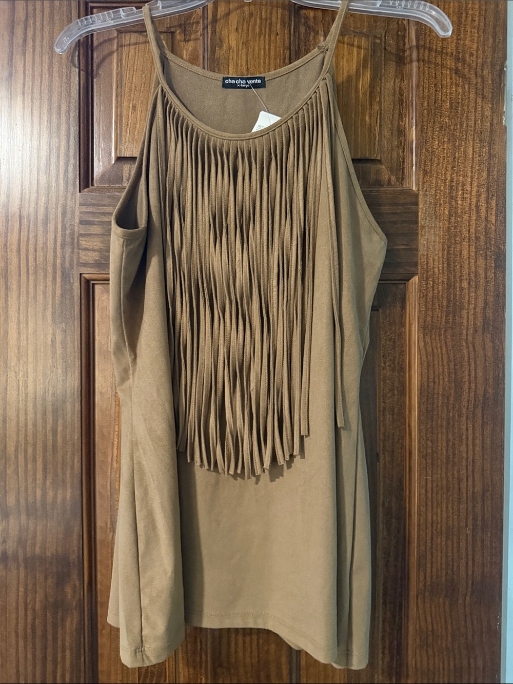 cha cha vente Brown Fringe Sleeveless Tank